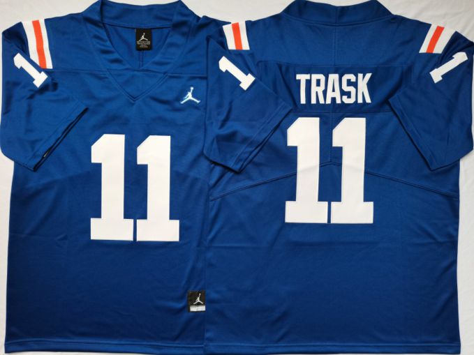 Men Florida Gators #11 Trask Blue 2025 NCAA Jersey style 1